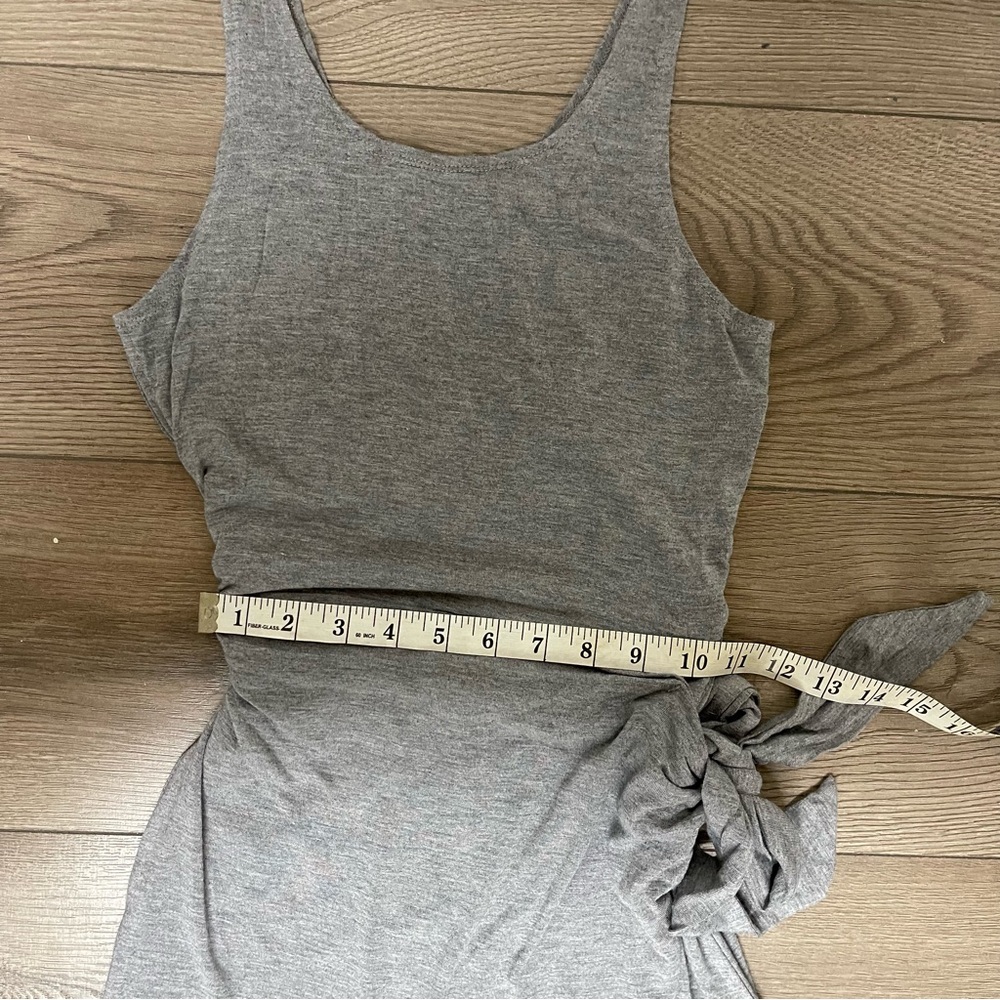 And Now This Elegant Gray Sleeveless Side Tie Tulip Midi Dress Size XS - Picture 4 of 8
